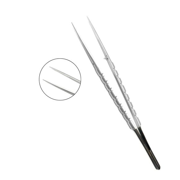Micro Tissue Forceps, 17cm - Diamond Dust Coated - Image 1