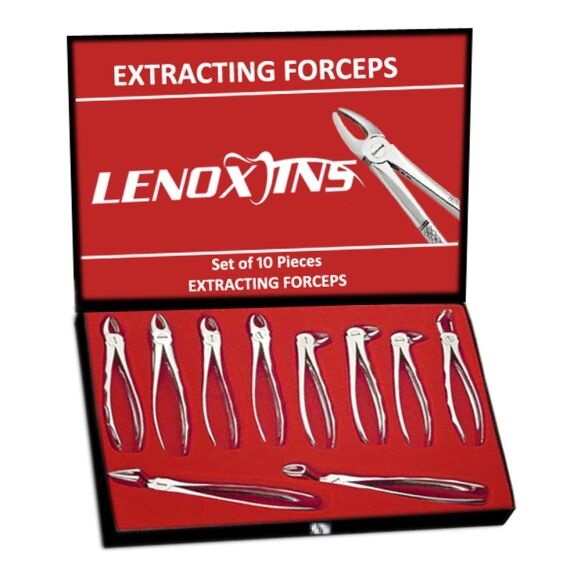 LDS3-111-Extracting-Forceps-Set-of-10-Pieces.jpg Extracting Forceps Set of 10 Pieces - Image 1