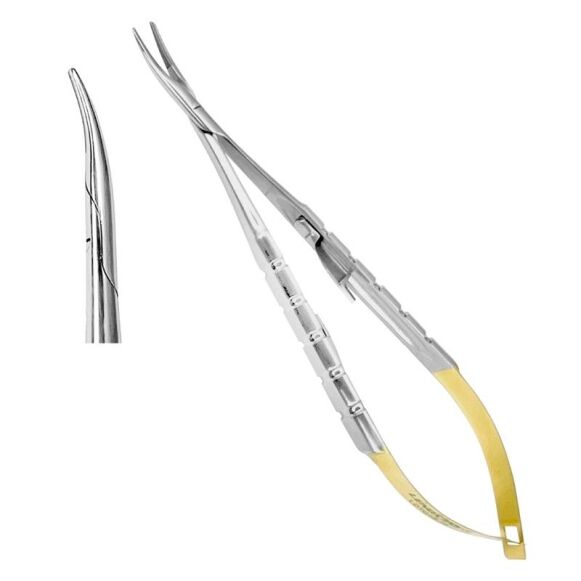 Castroviejo Needle Holders Fine Point 14cm TC Curved - Image 1