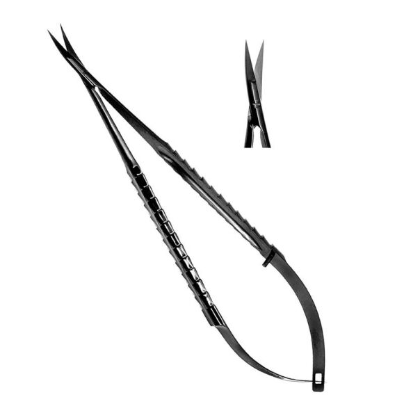 Micro Spring Scissors 18cm Curved TC - Image 1