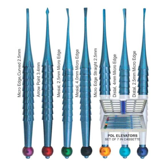 LPDL7-110.jpg PDL Periotome Elevators Set of 7 in Cassette - Image 1