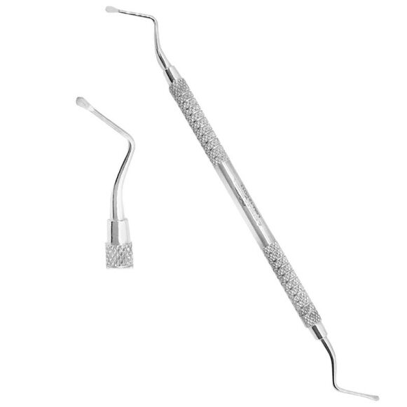 LSM-121-D11-2x-Dental-Lucas-Bone-Curettes-3MM-Solid-Handle-Surgical-Dental-Instruments-copy-1.jpg Lucas Bone Curettes, 3MM Non-Serrated - Image 1