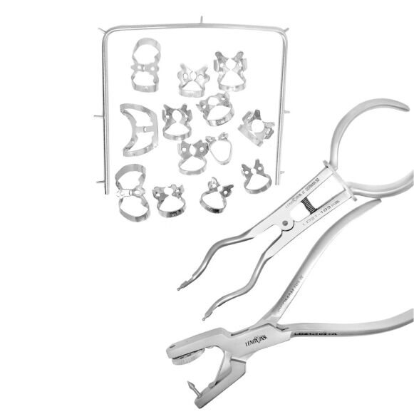 Rubber-Dam-Instruments-High-Quality-Dental-InstrumentsSet-Of-16pcs-2.jpg Rubber Dam Instruments Set - Comprehensive Dental Kit - Image 1