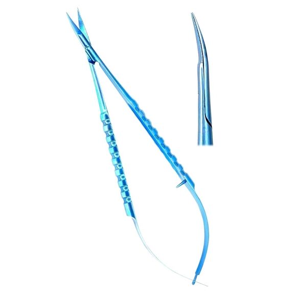 Titanium-Micro-Scissors-Castroviejo-15cm-Curved-Surgical-Dental-Instruments-copy.jpg Micro Scissors Castroviejo 15cm Curved Titanium - Image 1