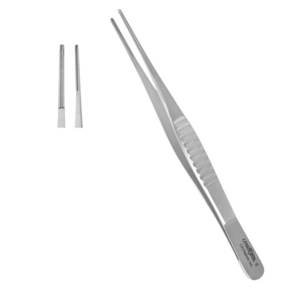 LD13-150-Debakey-Atraumatic-Tissue-Forceps-Str-Serrated-Teeth-16cm-1.jpg Debakey Atraumatic Tissue Forceps Str 16cm - Image 1