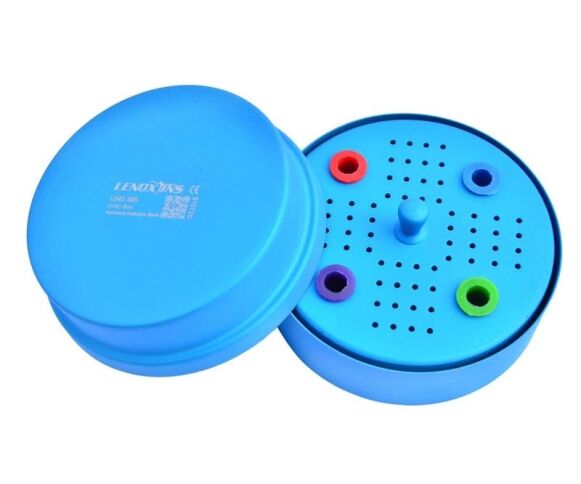 Aluminium Endo Box Round Shape 2mm With Holes Teflon Coated - Image 1